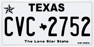 TX license plate CVC2752