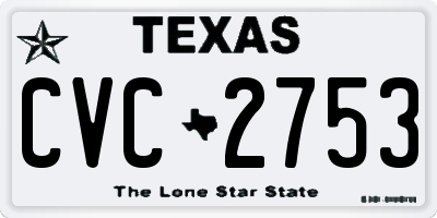 TX license plate CVC2753