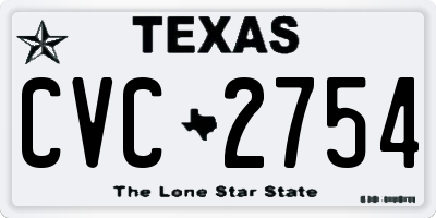 TX license plate CVC2754