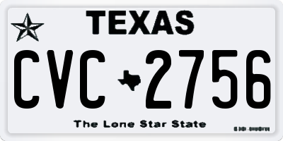 TX license plate CVC2756