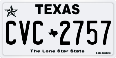 TX license plate CVC2757