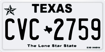 TX license plate CVC2759