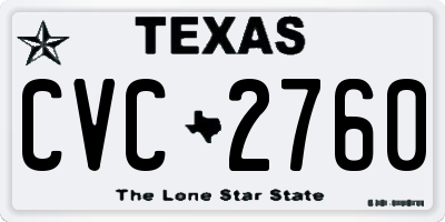 TX license plate CVC2760