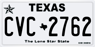 TX license plate CVC2762