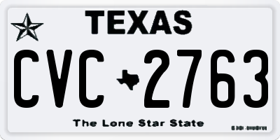 TX license plate CVC2763