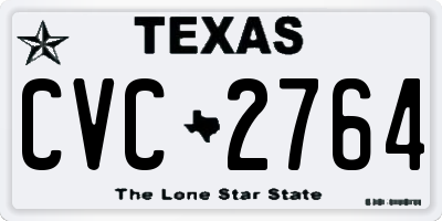 TX license plate CVC2764