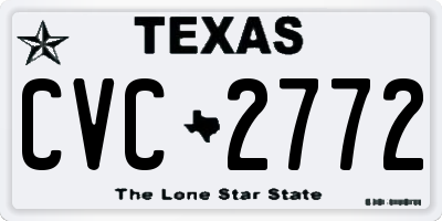 TX license plate CVC2772