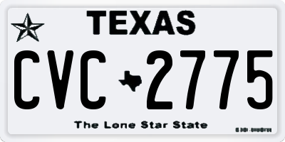 TX license plate CVC2775
