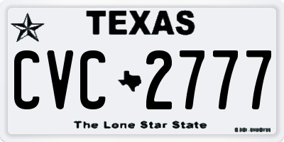 TX license plate CVC2777