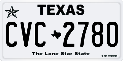 TX license plate CVC2780