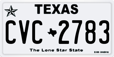 TX license plate CVC2783