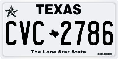 TX license plate CVC2786