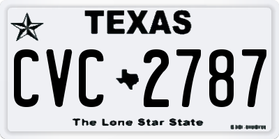 TX license plate CVC2787