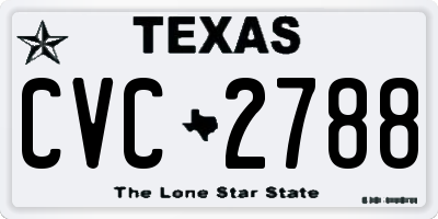 TX license plate CVC2788