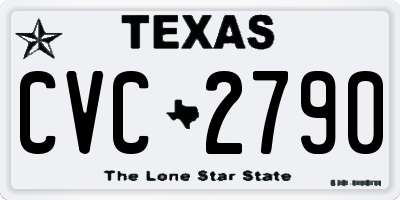TX license plate CVC2790