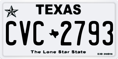 TX license plate CVC2793