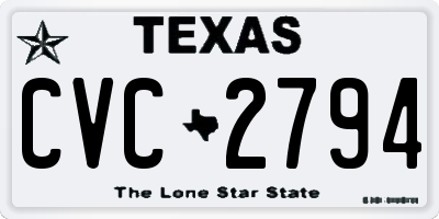 TX license plate CVC2794