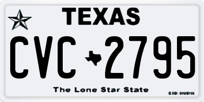 TX license plate CVC2795