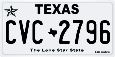 TX license plate CVC2796