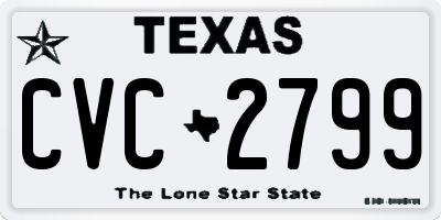 TX license plate CVC2799
