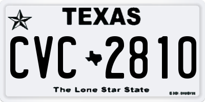 TX license plate CVC2810