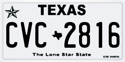 TX license plate CVC2816