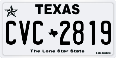 TX license plate CVC2819
