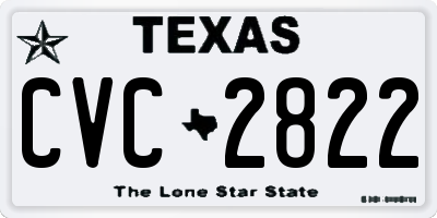 TX license plate CVC2822
