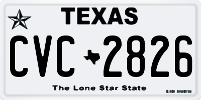 TX license plate CVC2826