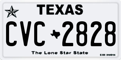 TX license plate CVC2828