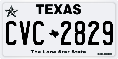TX license plate CVC2829