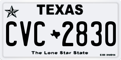 TX license plate CVC2830