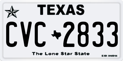 TX license plate CVC2833