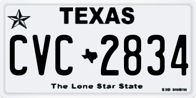 TX license plate CVC2834