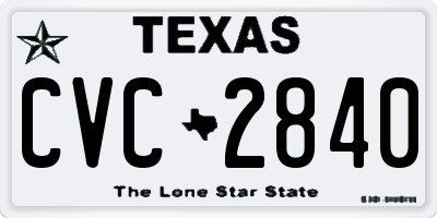 TX license plate CVC2840