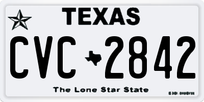 TX license plate CVC2842
