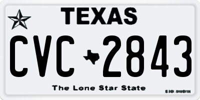 TX license plate CVC2843