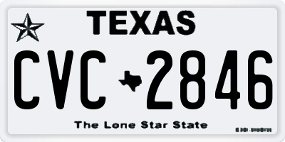 TX license plate CVC2846