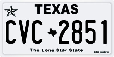 TX license plate CVC2851