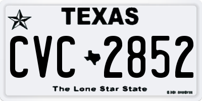 TX license plate CVC2852