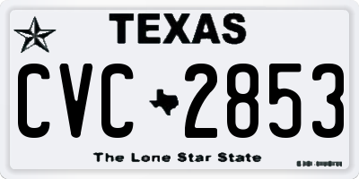 TX license plate CVC2853