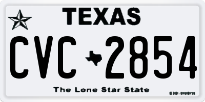 TX license plate CVC2854