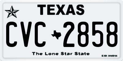 TX license plate CVC2858