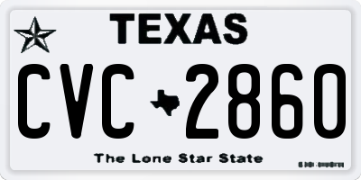TX license plate CVC2860