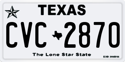 TX license plate CVC2870