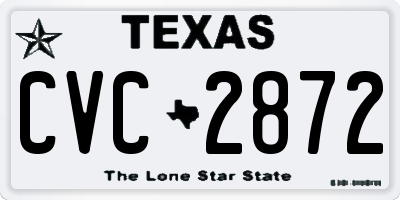 TX license plate CVC2872