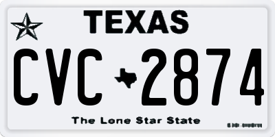 TX license plate CVC2874