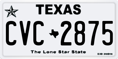 TX license plate CVC2875