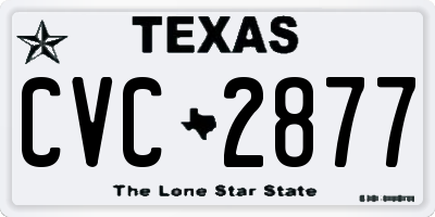TX license plate CVC2877