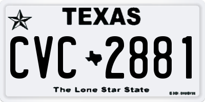 TX license plate CVC2881